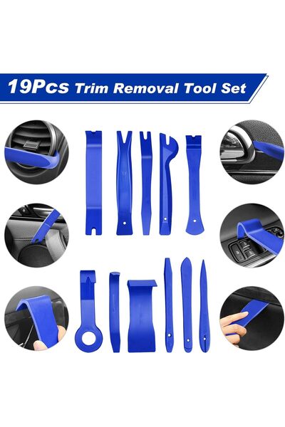 erorex 19 Pcs Trim Removal Tool Set Plastic Pry Tool Kit Auto For Car Panel Removal Tool Blue