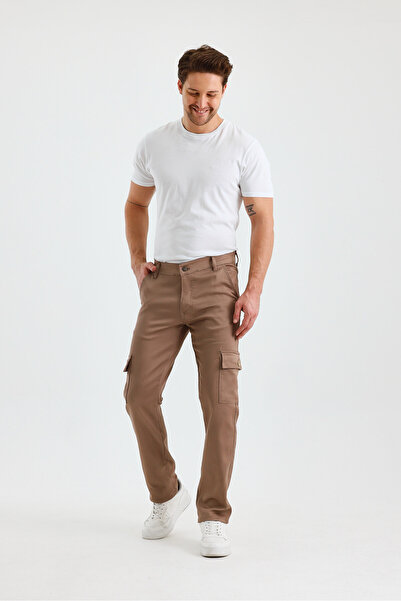 Wkm Denim Erkek Regular Fit Gabardin Kargo Cep Pantolon