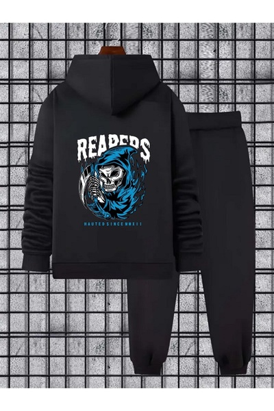 FAEL LİFE Unisex Oversized Hooded Tracksuit Set Cotton Rapirs Printed