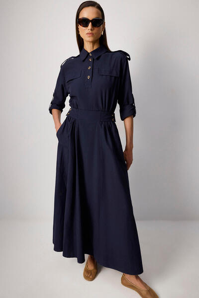Touché Privé Shirt Collar Poplin Dress