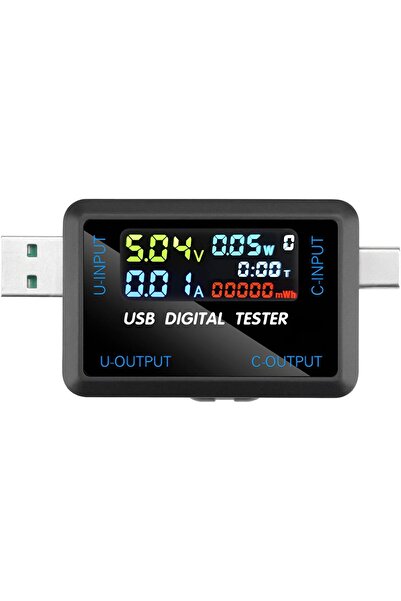 erorex جهاز اختبار USB C، 2 1 جهاز اختبار شاشة ملونة IPS مقياس متعدد رقمي، الجهد، التيار، الطاقة، المقاومة، الكهرباء،