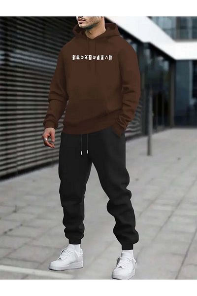 FAEL LİFE Unisex Oversized Hooded Tracksuit Set Cotton Rapirs Printed