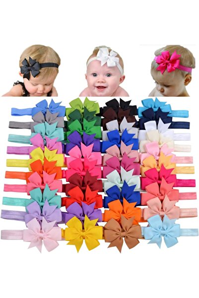 erorex 40Pcs Baby Girls Grosgrain Ribbon Hair Bows Headbands 3" Hair Band Hair Accessories Infants Newborn