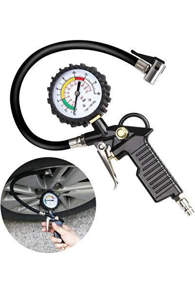erorex Linjie Tire Pressure Gauge,Gauge Inflator,Heavy Duty Air Chuck Compressor Accessories Rubber Hose