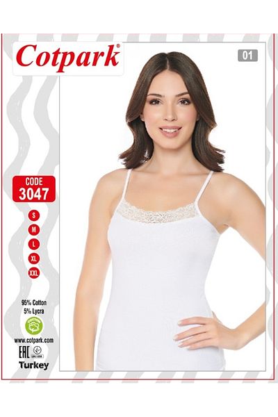 Cotpark Women's Cotton Lycra Lace Detailed Thin Strap Stylish Athlete 3047
