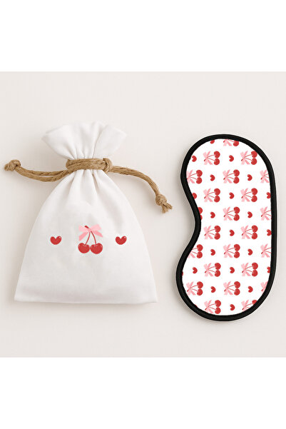 LIWOGY Kese ve Uyku Göz Bandı Seti / Desenli Bez Çanta ve Uyku Göz Bandı / He...