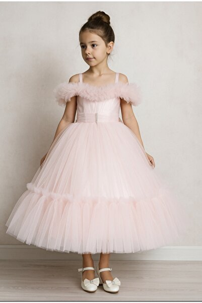 aymelya فستان سهرة للفتيات مرن على الكتف مفتوح من الجانبين مبطن ومزين بريق