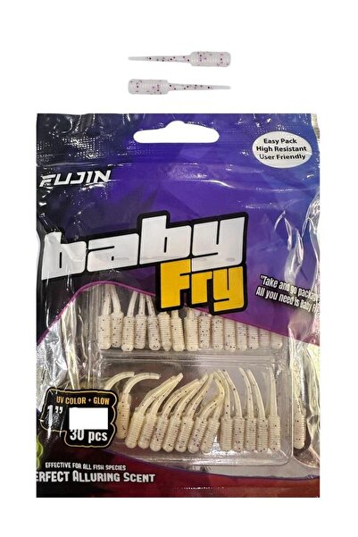 Fujin Baby Fry 2.7cm LRF Silikonu 30 Adet Pearl White Glow