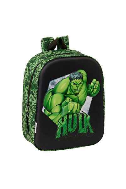 Hulk Ghiozdan școlar negru verde 22 x 27 x 10 cm 3D