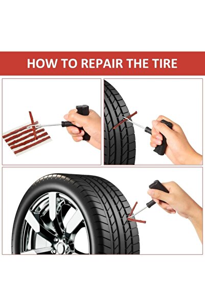 erorex 250 Pcs Brown Tire Repair Strings,Emergency Tubeless Tire Puncture Repair Strip Strings Kit, 100Mm