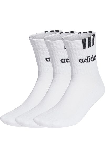 adidas Set 3 perechi sosete 3-Stripes Linear Half-Crew Cushioned