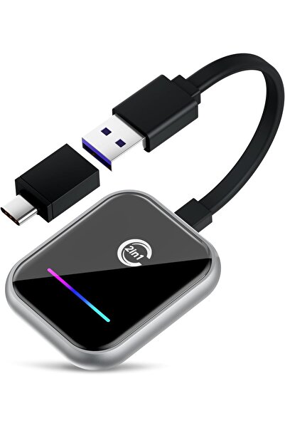 erorex Android Car & Carplay Wireless Adapter, 2 1 Mini Wireless Adapter Wired Android Car/Carplay Convert