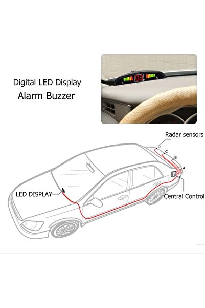 erorex Rear Parking Sensor Kit Black Led Display Parking Assistants Double Cpu Security Reversing Parking