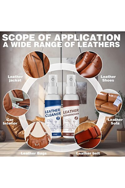 erorex Leather Care Kit, 30Ml Cleaner & 30Ml Conditioner Sponge & Towel Sneakers, Shoes, Boots, Bags & Car