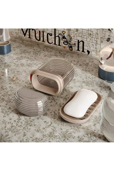 tozlupazar Transparent Box-Shaped Plastic Solid Soap Dispenser Practical Use Hygienic Bathroom Soap Container