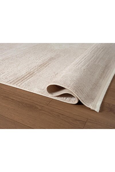 Cotto Home Moon MO106K Krem Halı Modern Gri Detaylı Akrilik Pamuk Taban Salon...