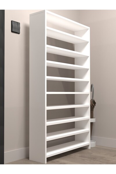 Kenzlife Ayakkabılık Mısri Mat Beyaz Suntalam 155*060*20 Otuz Çift Ayakkabı Kapasitesi Arkalıksız