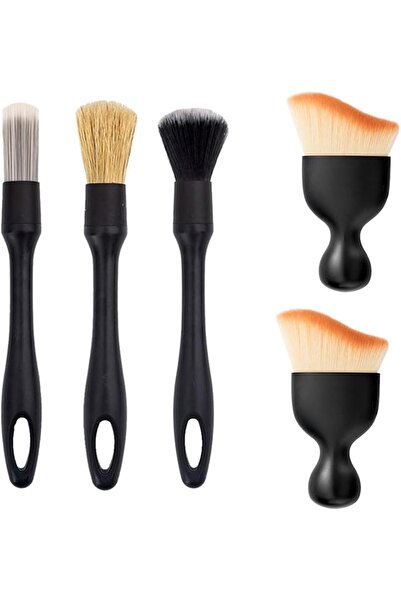 erorex مجموعة فرش تنظيف السيارات من 5 قطع، فرش تنظيف داخلية للسيارة، فرشاة تنظيف فائقة النعومة