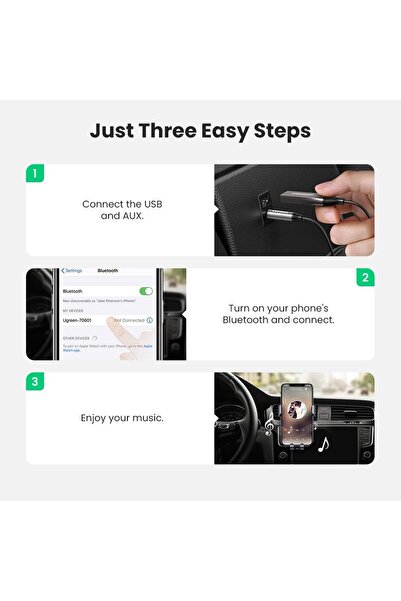 erorex Car Bluetooth Receiver 5.3, Aux Bluetooth Adapter 3.5Mm Jack Plug & Play Wireless Dongle Receiver