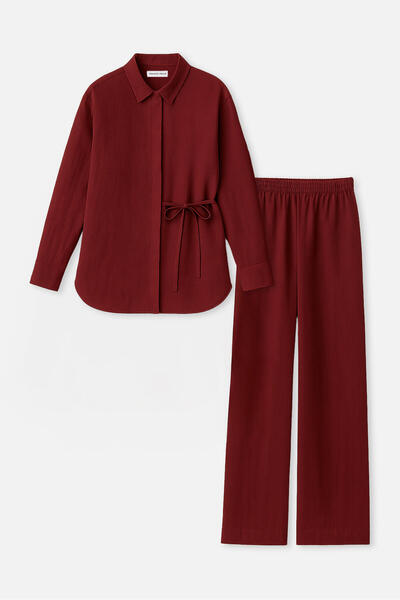 Touché Privé 100% Linen Cruvaze Shirt Pants Suit