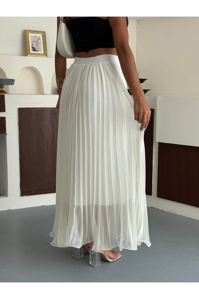 NEVVARE Black Donette Pleated Skirt