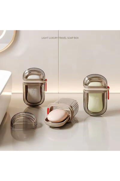 tozlupazar Transparent Box-Shaped Plastic Solid Soap Dispenser Practical Use Hygienic Bathroom Soap Container