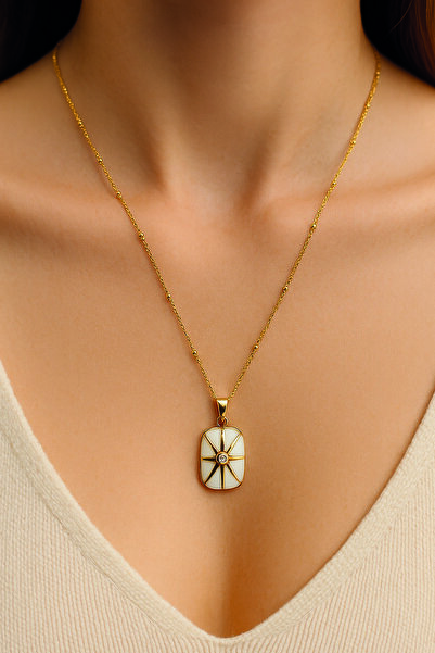 Bizle Tasarla Altın Kaplama Antialerjik Açılır Kapaklı Fotoğraf Kolye, Boncuklu Şık Zincir