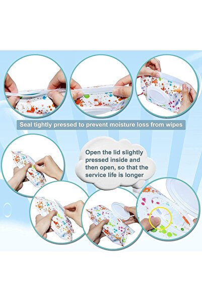 erorex Ecvv 6 Pack Refillable Baby Wet Wipe Pouches Portable Travel Wipes Dispenser Reusable Wet Wipe Bag