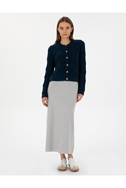 Pierre Cardin Gri Melanj A Kesim Triko Etek 50311060-VR086