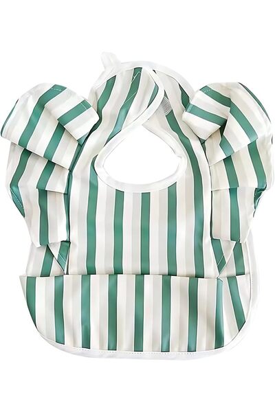 erorex Ruffle Smock Bibs Babies Mess Proof Infant Feeding Bibs Food Catcher Waterproof Cute Angel Wings