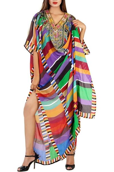 erorex Women'S Summer Long Kaftan Maxi Bohemian Dress Beach Coverup Robe Roomy Kimono One Size