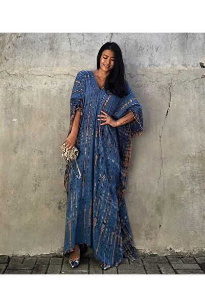 erorex Women Embroidery Short Sleeve Bikini Swimsuit Cover Up Side Split Beach Kaftan Dress