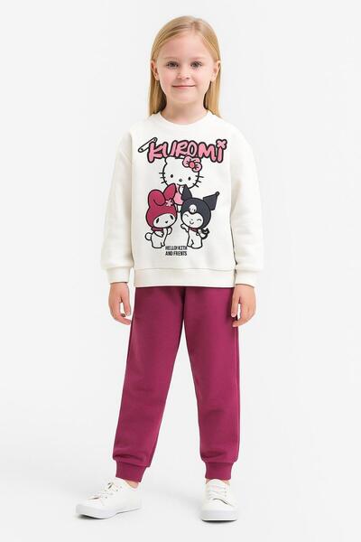 DMB KİDS Girl Curomi Printed Children's Tracksuit Set Dmb-9102