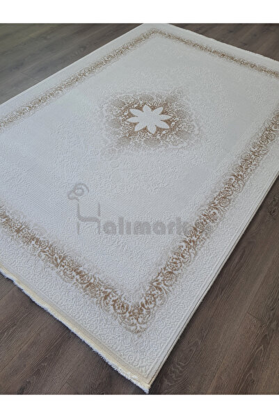 Dinarsu Halımark Anka 77312-075| Beyaz Gold Akrilik Halı| Salon Mutfak Yatak ...