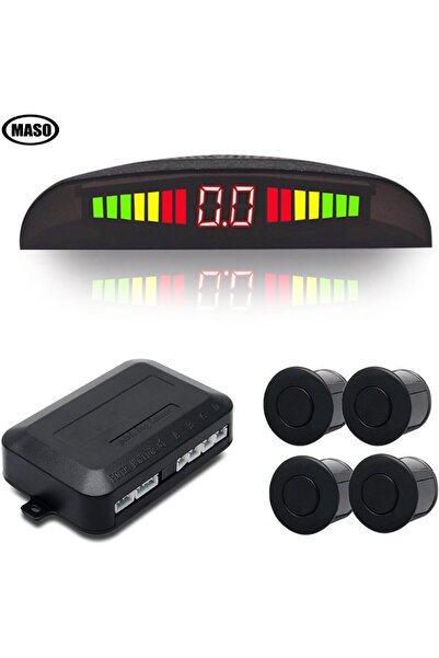 erorex Rear Parking Sensor Kit Black Led Display Parking Assistants Double Cpu Security Reversing Parking