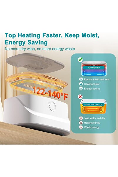 erorex Baby Wipe Warmer Light Wet Wipes Dispenser Warmer Pop Up Holder Usb Charging Portable Large