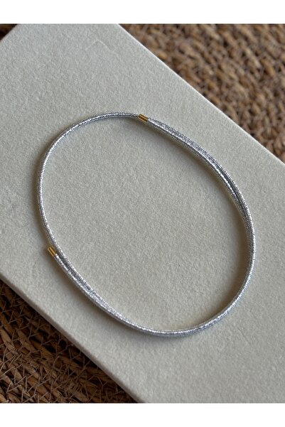 lotusbybuket Silver /Gümüş simli mıknatıslı ip kolye-bileklik