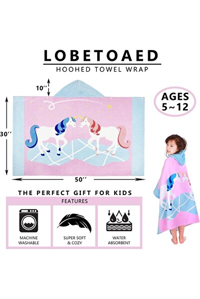 erorex Kids Hooded Bath Beach Towel Soft Cotton Wrap Toddlers Children Hooded Towel Boys Girls Fun Designs