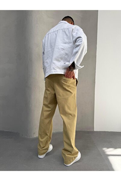 KağanKY Hardal Gabardin Kumaş Baggy Pantolon