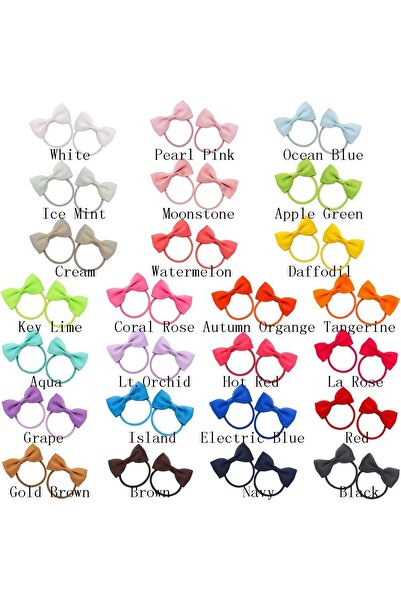 erorex 50 Pieces 2 Inch Baby Girls Hair Bows Elastic Ties Grosgrain Ribbon Bow Rubber Band Ponytail