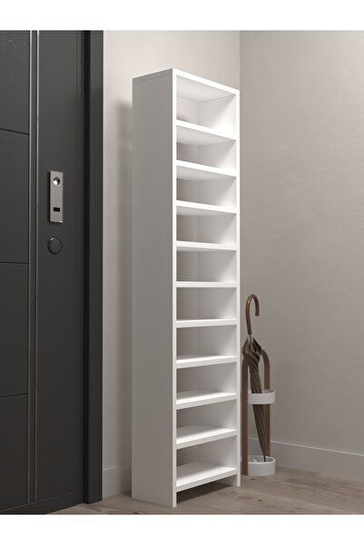 Kenzlife Ayakkabılık Mısri Mat Beyaz Suntalam 155*040*20 Yirmi Çift Ayakkabı Kapasitesi Arkalıksız