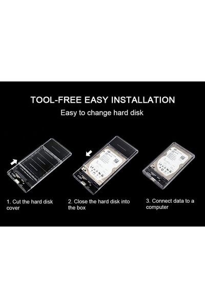 AC BOX 6642 2.5" USB 3.0 External Ssd Harddisk Transparent Portable Hdd Sata Box with USB 3.0 5Gbps a Ka