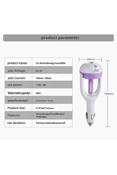 erorex Car Plug Air Humidifier - (Purple)