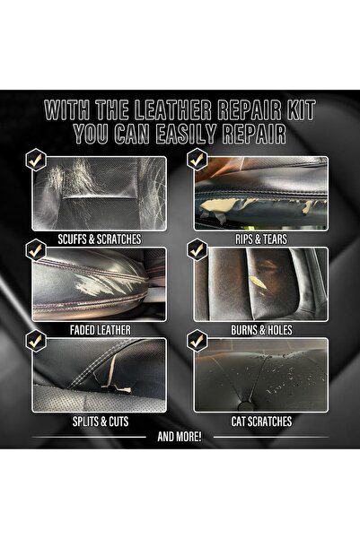erorex Black Leather Vinyl Repair Kit - Restorer Your Furniture, Car Seats, Sofa, Jacket, Purse, Belt,