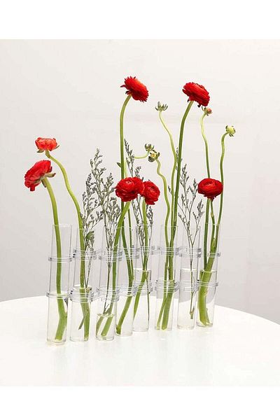Generic SYOSI Test Tube Vase Crystal Glass Flower Pots Plant Cultivation Can be Placed in Living Rooms Desk