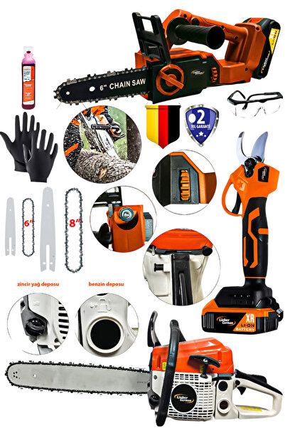 Lieber German LGMT5800 Benzinli Ağaç Odun Kesme Bıçkı Motoru + Dal Budama Tes...