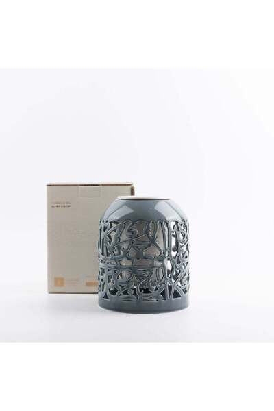 Generic Otantik OTANTIK Jiwar Flower Vase , Haze Blue and Silver Shining , Elegant Ceramic Vase for Home DÃ