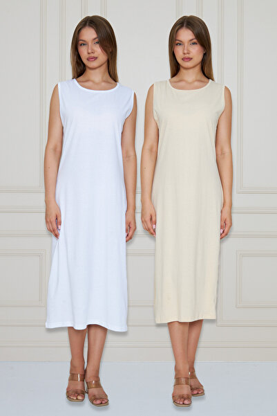 RTBUTİK Thick Strap Cotton Dress Lining, Petticoat, Long Dress Lining, Hijab Lining