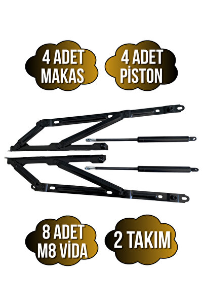 DSYapıAksesuar Baza Makası Yatak Baza Menteşesi Açılır Pistonlu Makas(750N Pİ...