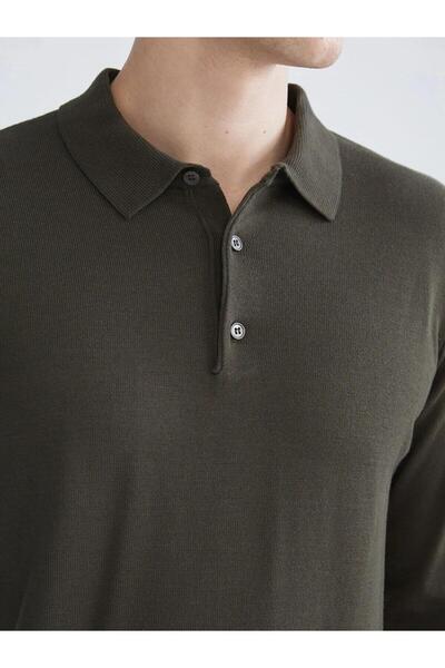 LC Waikiki Southblue Polo Collar Men's Knitwear Sweater (W5)
